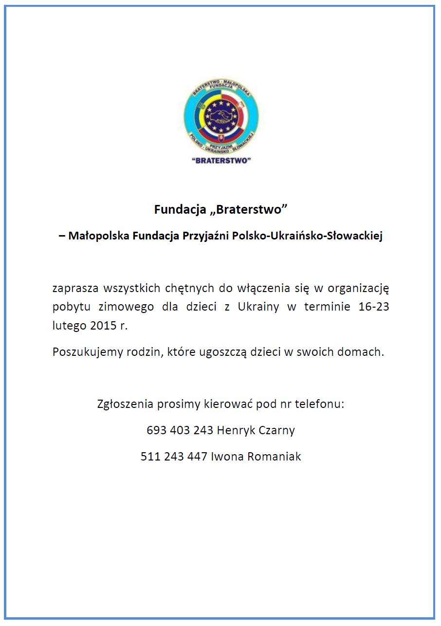 Zimowy pobyt dzieci z Ukrainy