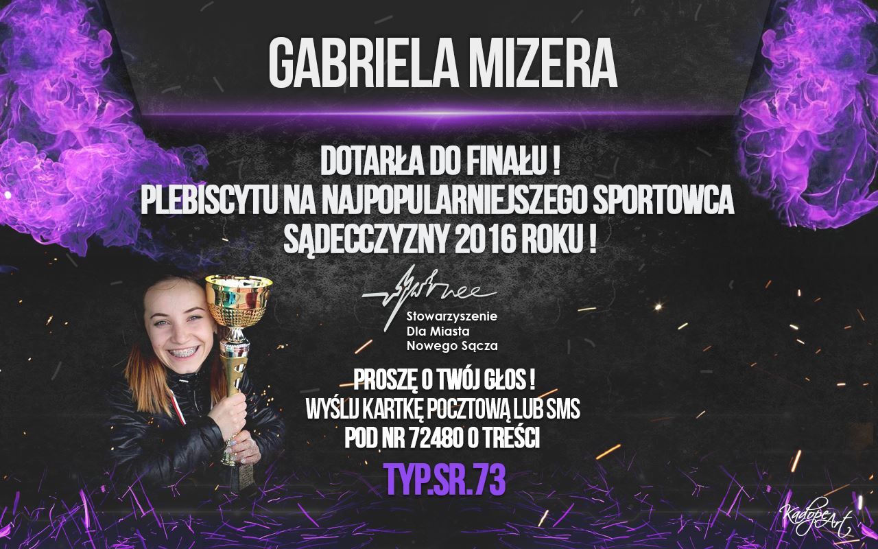 Gabriela Mizera nominowana do tytułu Najpopularniejszego Sportowca Sądecczyzny - Zagłosuj!