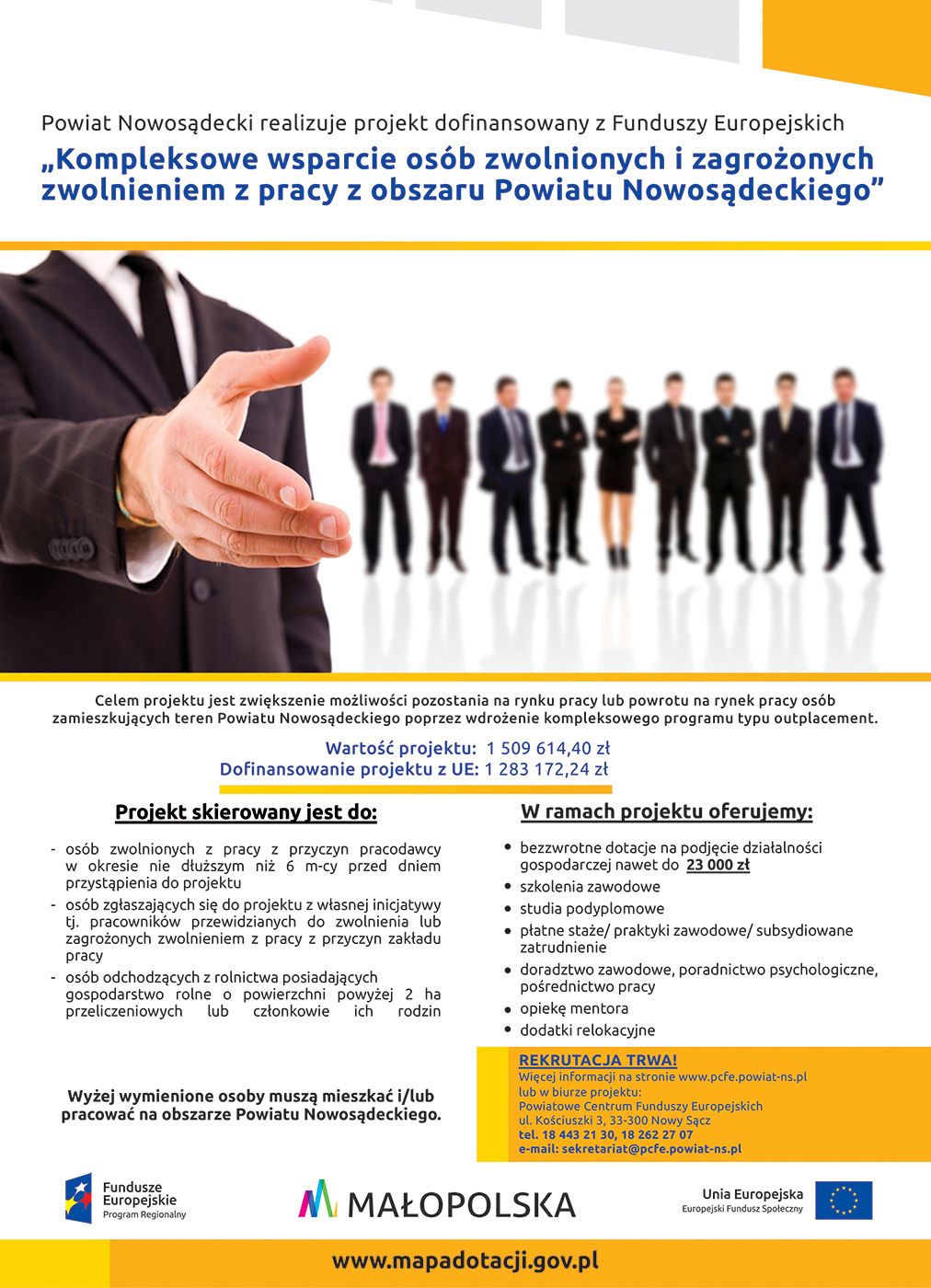 Kompleksowe wsparcie osób zwolnionych i zagrożonych zwolnieniem z terenu Powiatu Nowosądeckiego