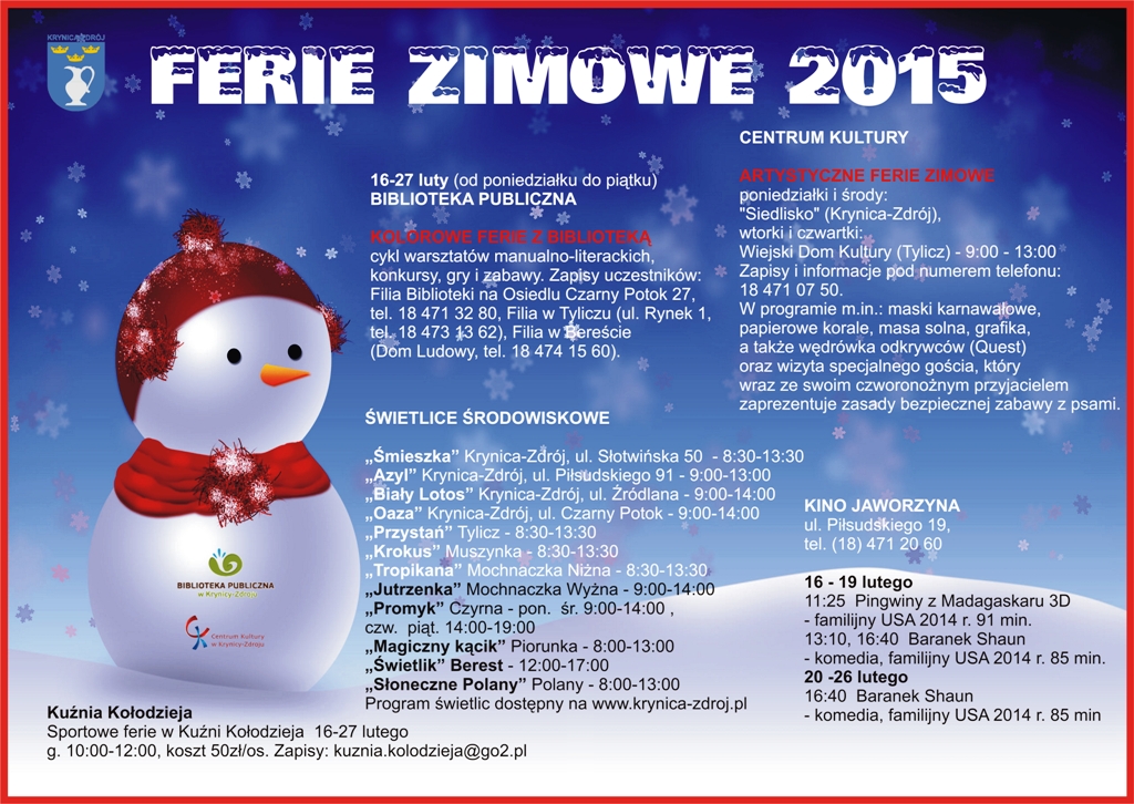 Ferie w Gminie Krynica-Zdrój