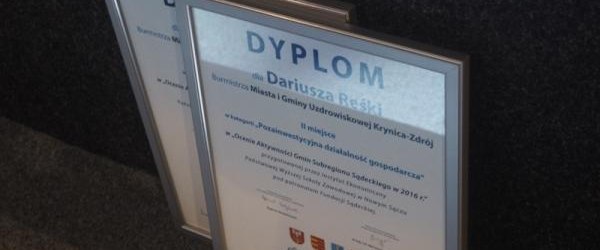Krynica nagrodzona w ocenie Aktywności Gmin Subregionu Sądeckiego