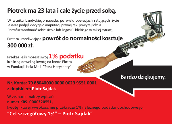 1% podatku dla Piotra Sajdaka