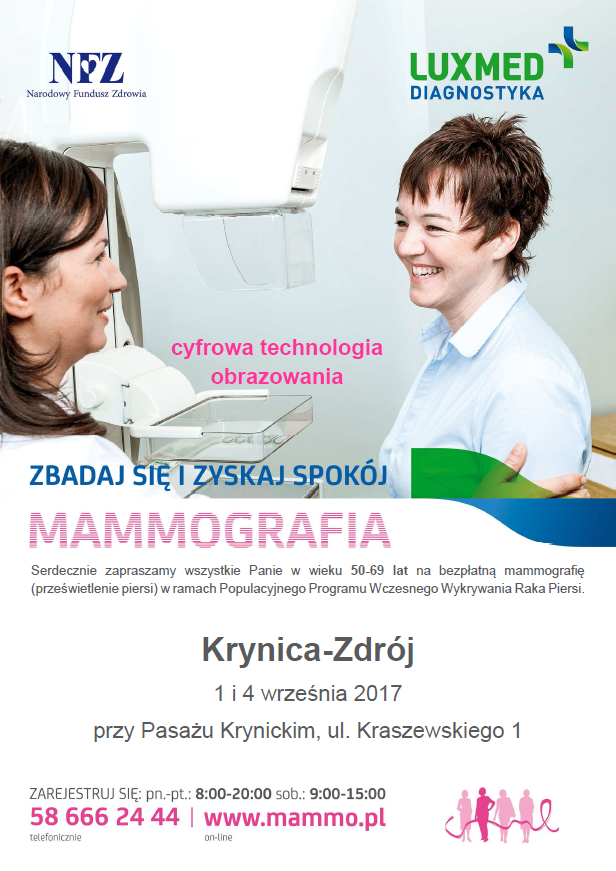 Bezpłatne badania mammograficzne