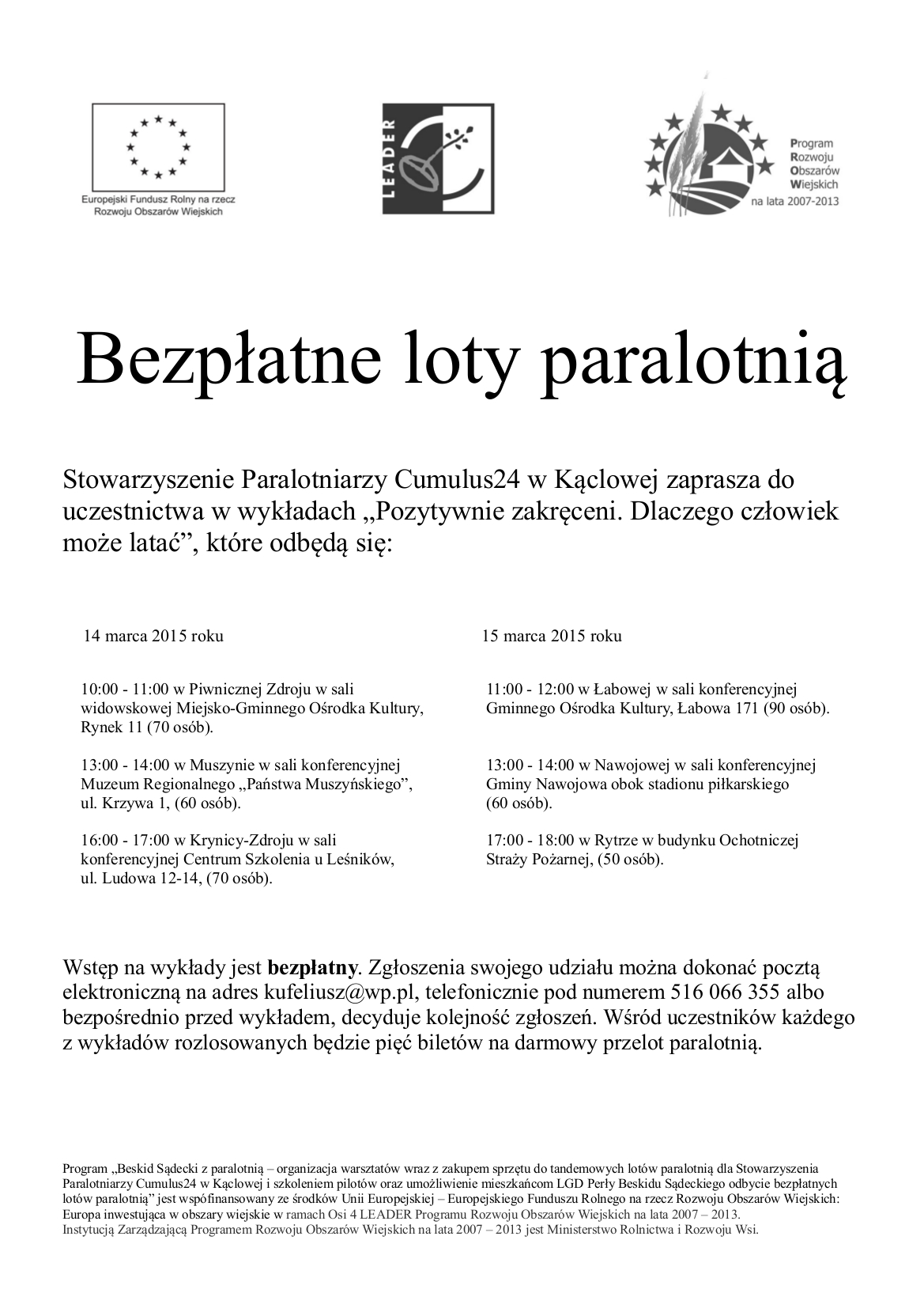 Wykład o paralotniarstwie