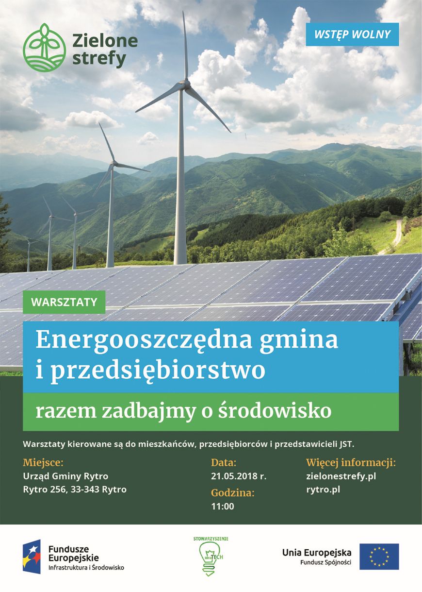Zaproszenia na spotkanie - Warsztaty szkoleniowe. Energooszczędna gmina i przedsiębiorstwo - razem zadbajmy o środowisko