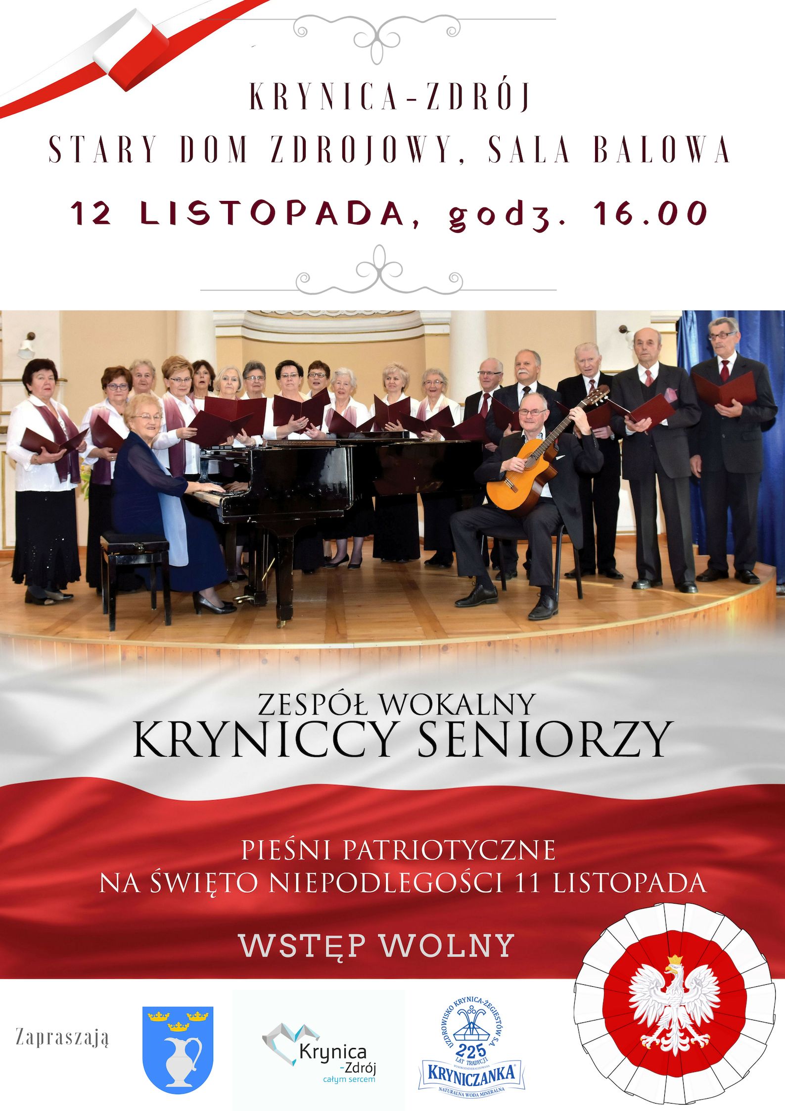 Koncert pieśni patriotycznych w wykonaniu Zespołu Wokalnego Kryniccy Seniorzy