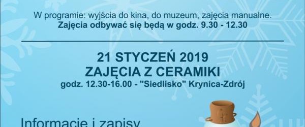 Centrum Kultury zaprasza na zajęcia podczas ferii