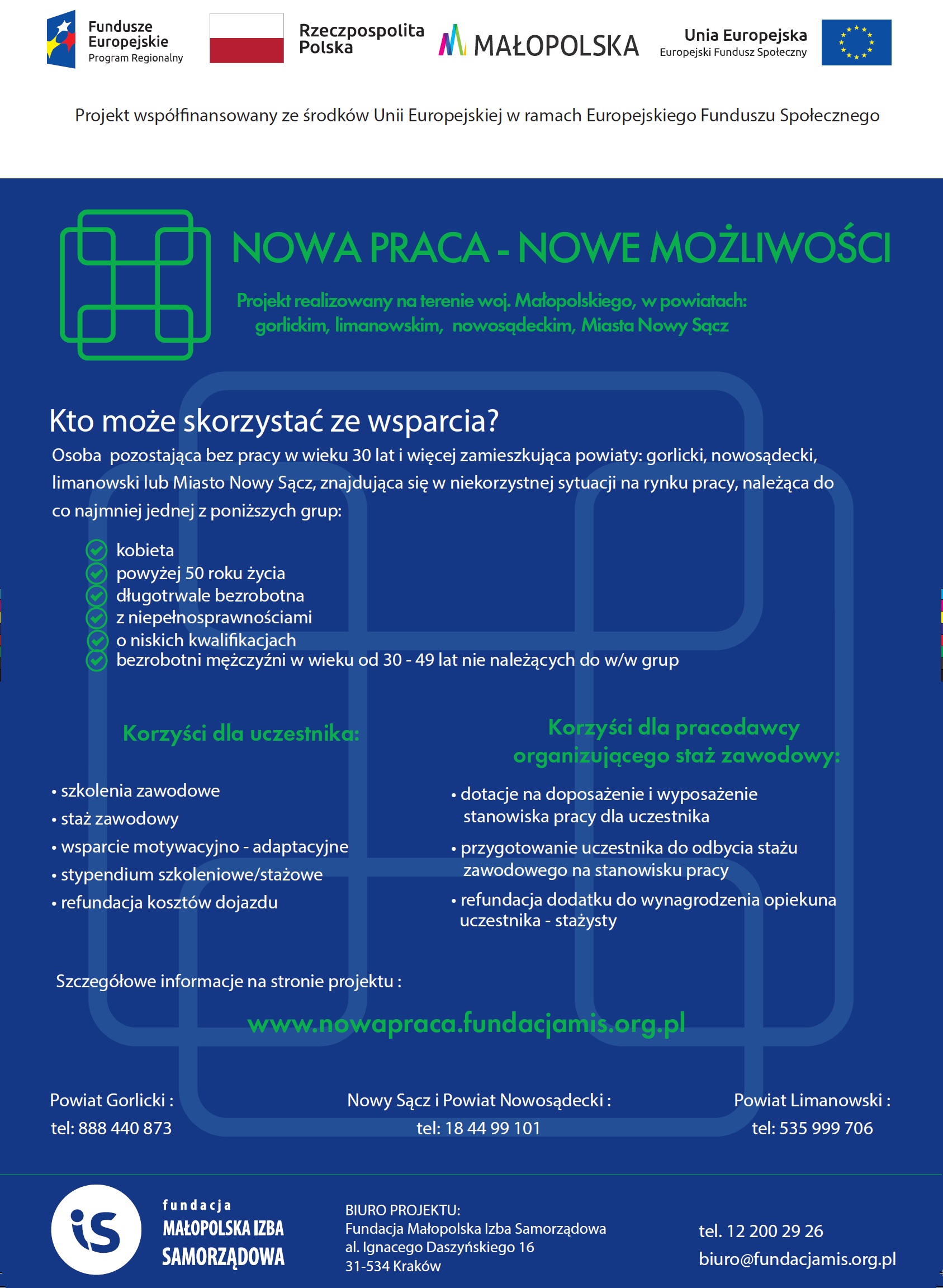 Nabór do projektu „NOWA PRACA-NOWE MOŻLIWOŚCI”