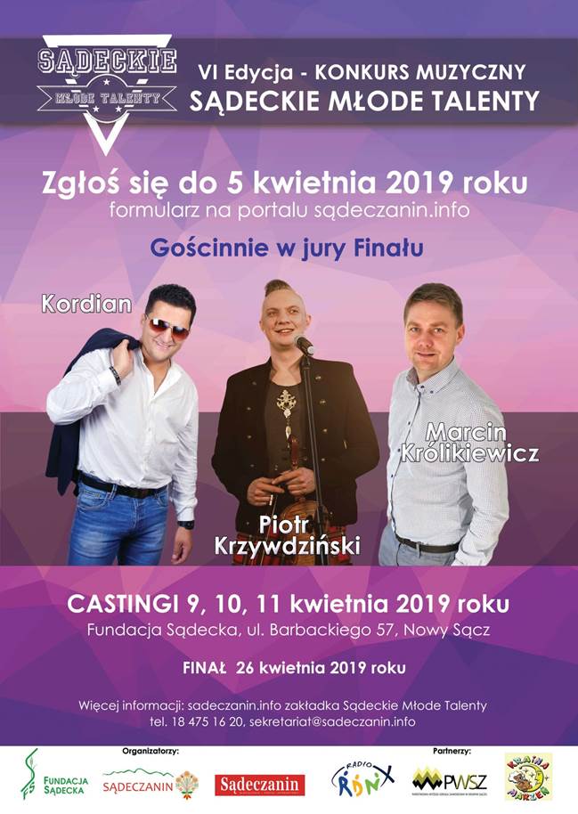 VI edycja konkursu muzycznego  „SĄDECKIE MŁODE TALENTY”