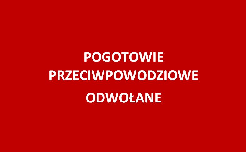 Pogotowie przeciwpowodziowe odwołane