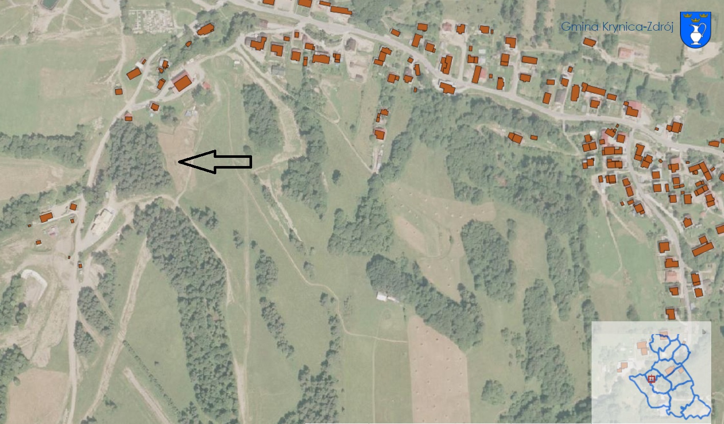 Wykaz obejmujący działkę 399/14 przeznaczoną do sprzedaży w drodze przetargu nieograniczonego - obręb Krynica-Słotwiny