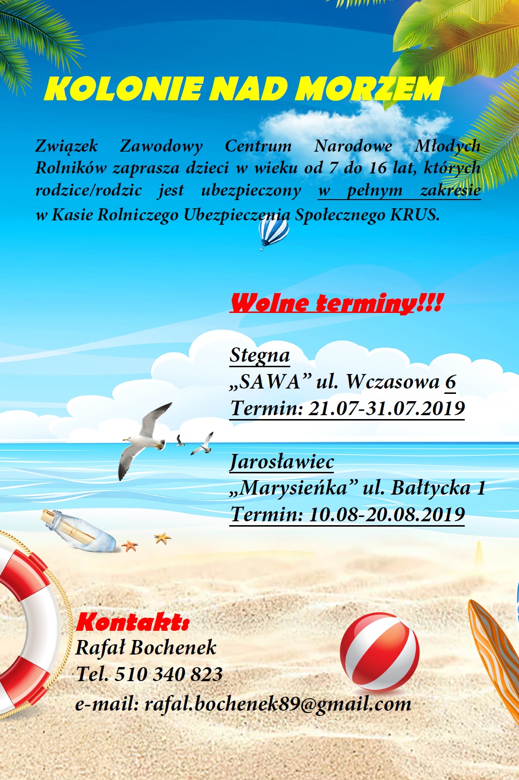 Kolonie nad polskim morzem dla dzieci rolników