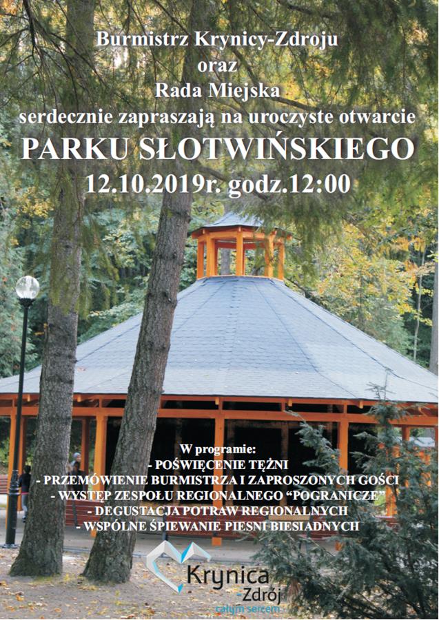 Uroczyste otwarcie Parku Słotwińskiego i tężni już za tydzień!