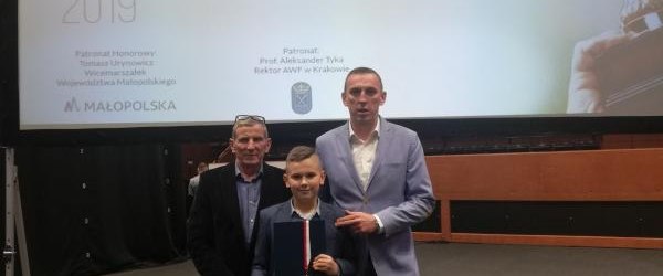 Kuba Bochniarz z Mineralnych Sportowcem Roku Małopolski 2019 w kategorii Sportowiec Junior Chłopcy