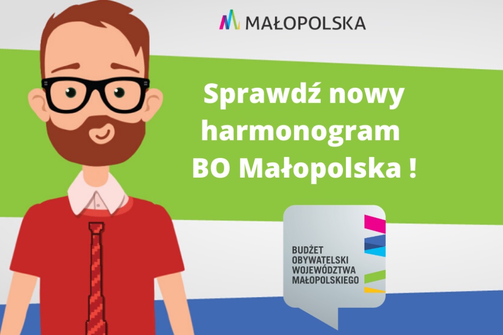 Zarząd Województwa Małopolskiego zdecydował o kolejnej zmianie harmonogramu 5. edycji Budżetu Obywatelskiego Województwa Małopolskiego