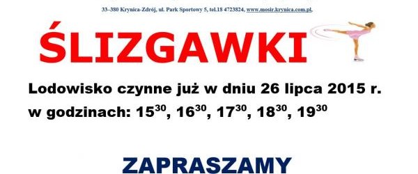 Miejski Ośrodek Sportu i Rekreacji zaprasza na ślizgawki