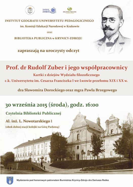Uroczysty odczyt - prof. dr Rudolf Zuber i jego współpracownicy
