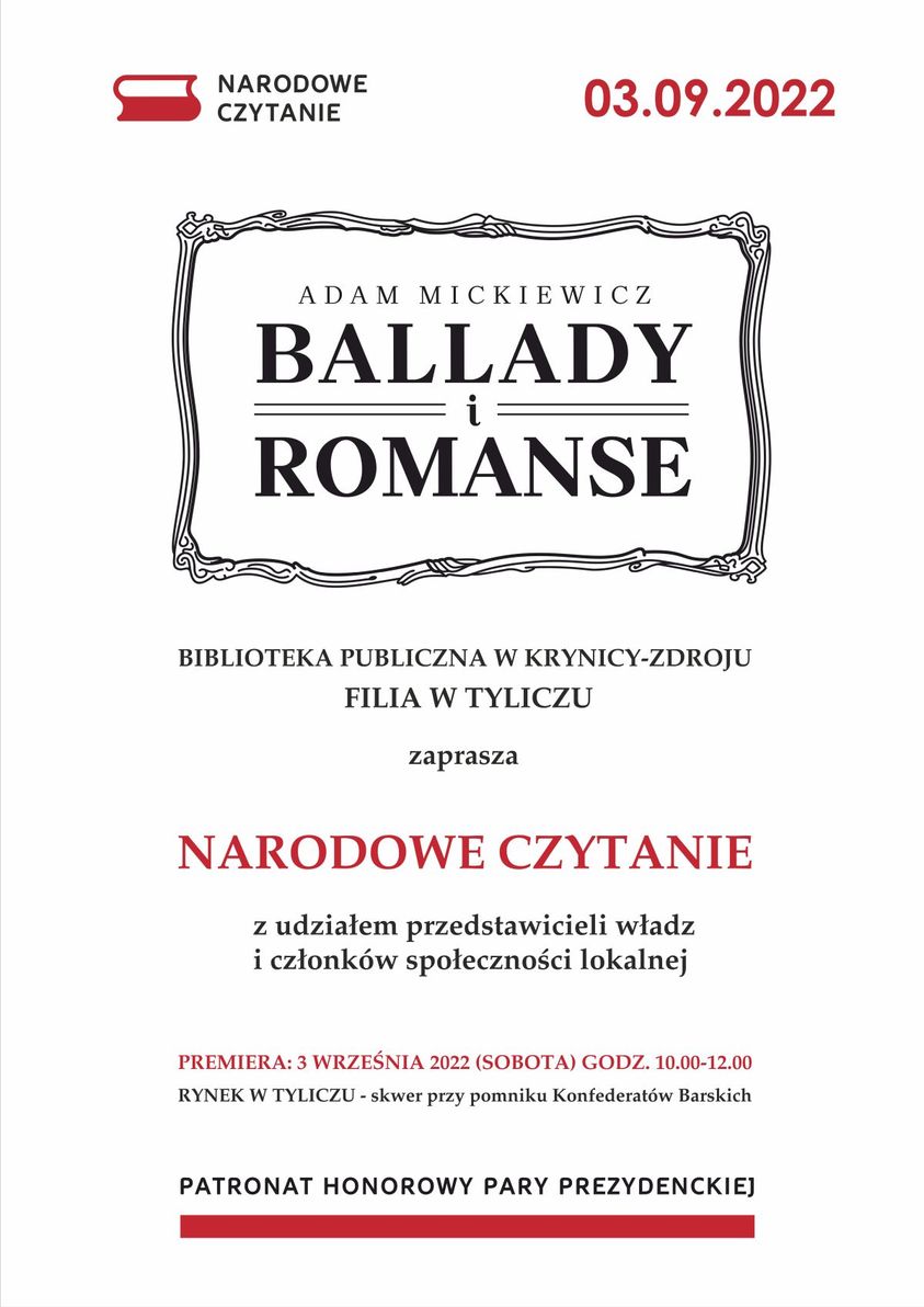 Narodowe Czytanie - 3 września 2022