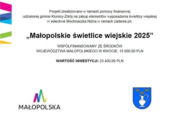 „Małopolskie świetlice wiejskie 2025”