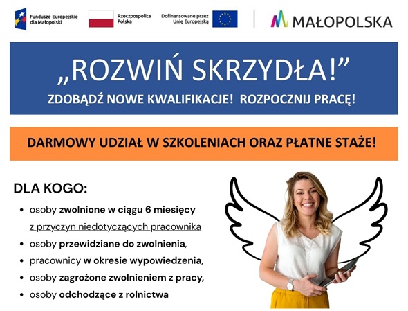 Dołącz do projektu „Rozwiń SKRZYDŁA!” i zmień swoją sytuację zawodową razem z Fundacją Rozwoju Kompetencji i Przedsiębiorczości PROAKTYWNI