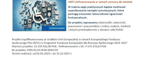 Zaproszenie na spotkanie informacyjno-promocyjne Instytut Dostępności – szkolenia i doradztwo dla firm