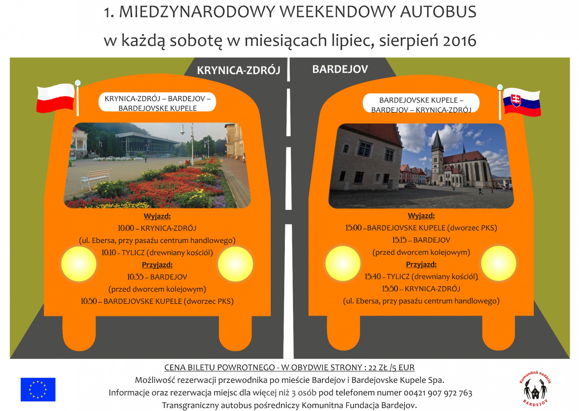 Weekendowy autobus z Krynicy-Zdroju do Bardejova