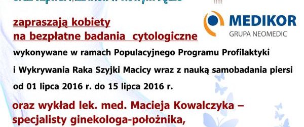 Bezpłatne badania cytologiczne