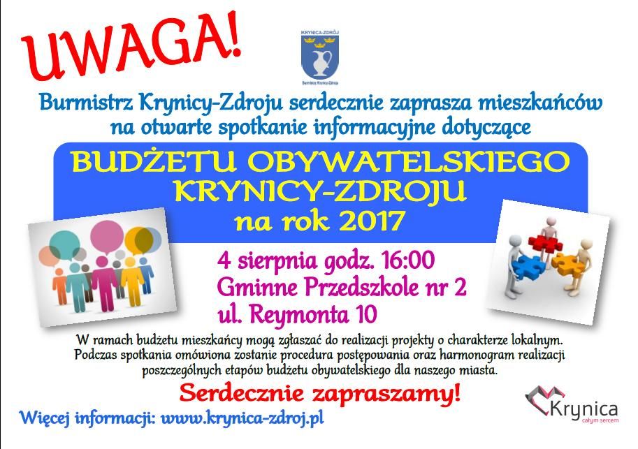 Spotkanie informacyjne ws. budżetu obywatelskiego na osiedlu Krynica Dolna