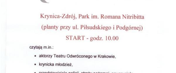 Narodowe Czytanie na krynickich plantach